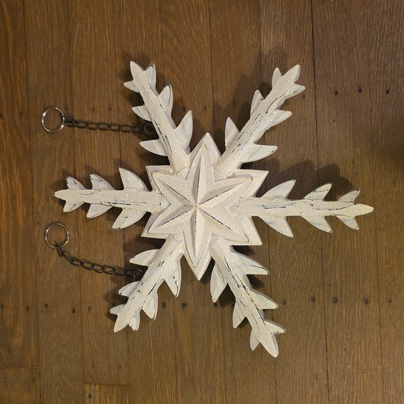 K&K Interiors:Rustic Wooden Decor- Snowflake HOLIDAY - Picture 2 of 2